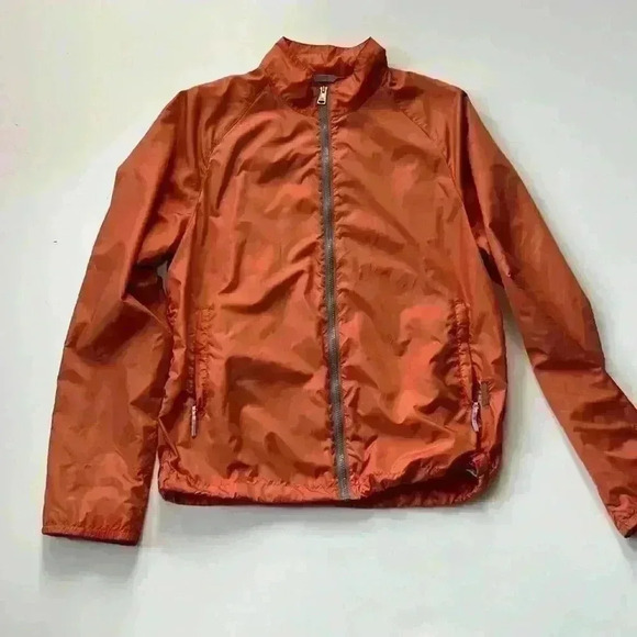 Ben Sherman rain jacket zip portable rust orange jacket size large - Picture 1 of 5